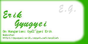 erik gyugyei business card